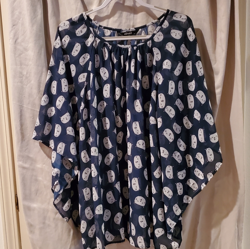 eShakti cat / kitty top 26W (4X or 5X)